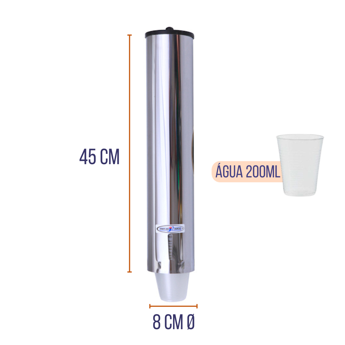 Kit Dispenser Redondo 500/700ml Inox