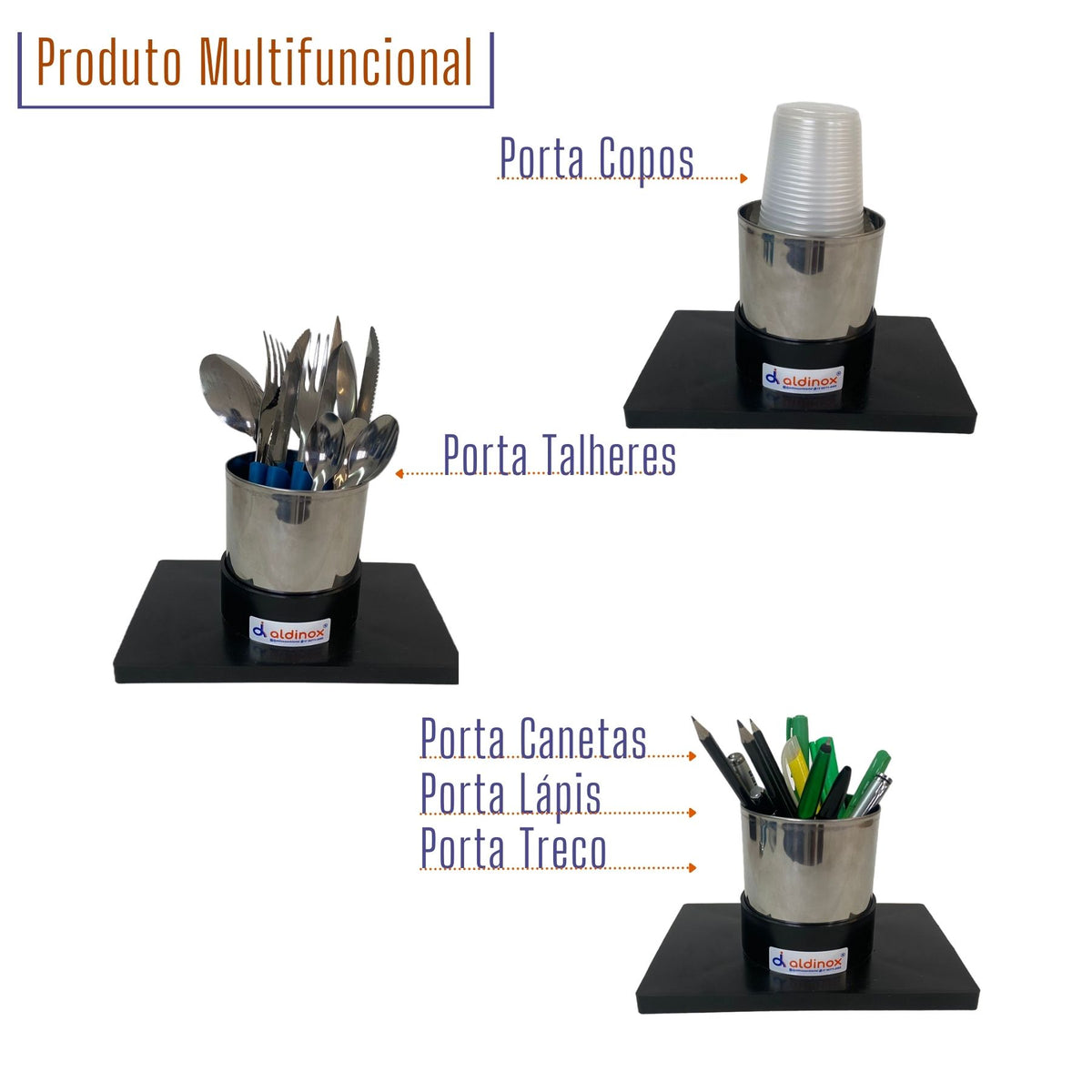 Porta Copo / Caneta / Treco AG PP Inox MSP 815
