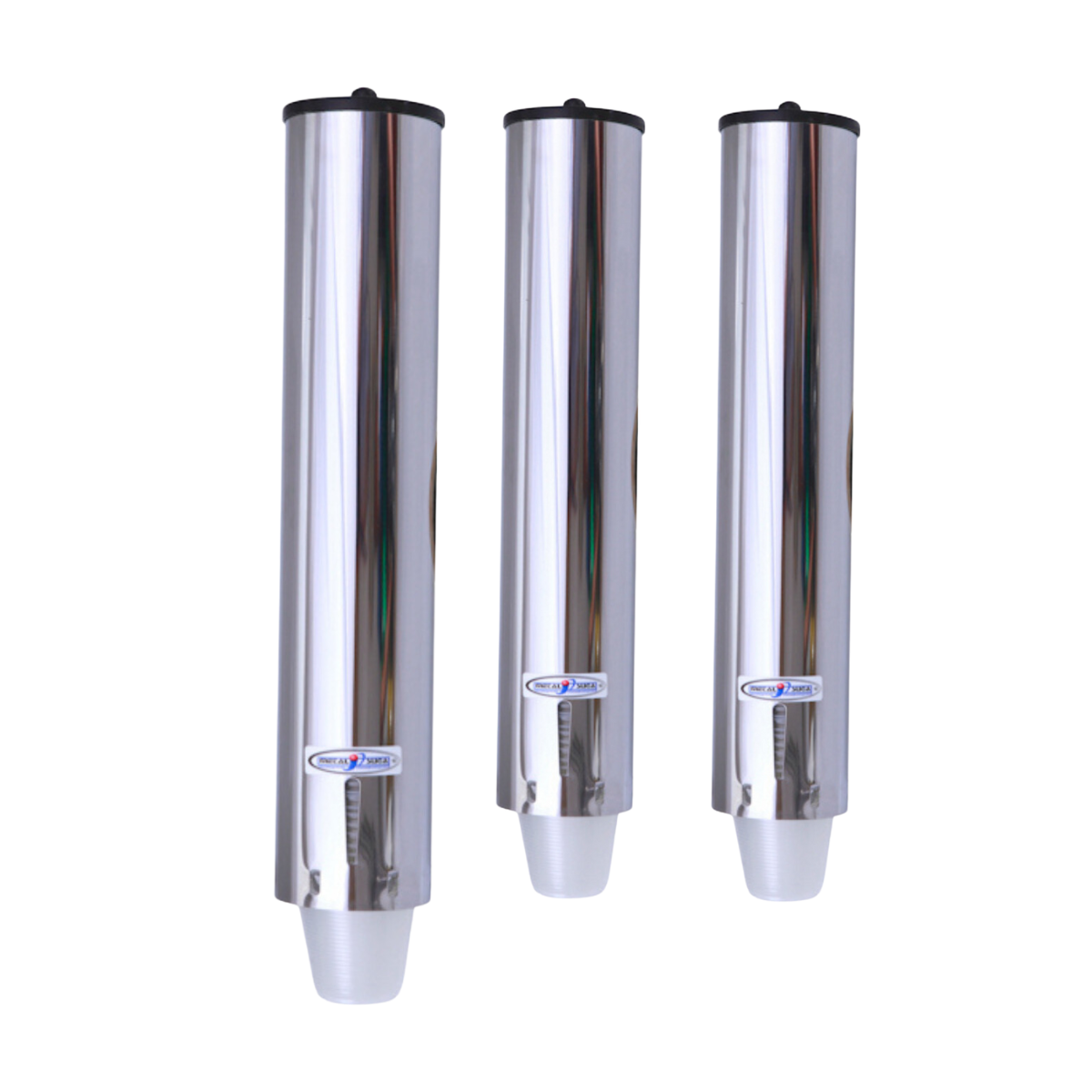 Kit 2 Dispenser Redondo 200ml Inox + 1 Dispenser Redondo 400ml Inox