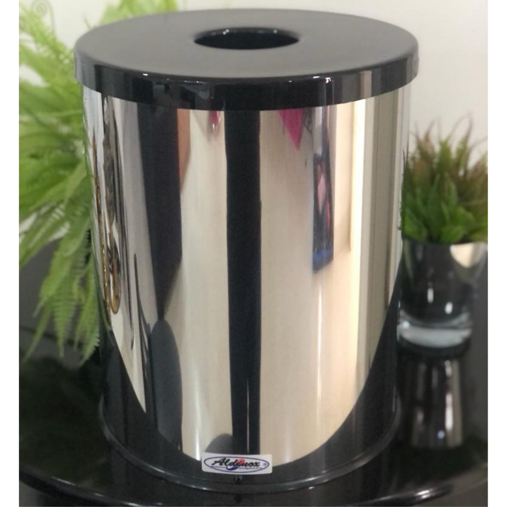 Lixeira Inox Para Lavabo Aro Anti Inseto Hole Trash 15L