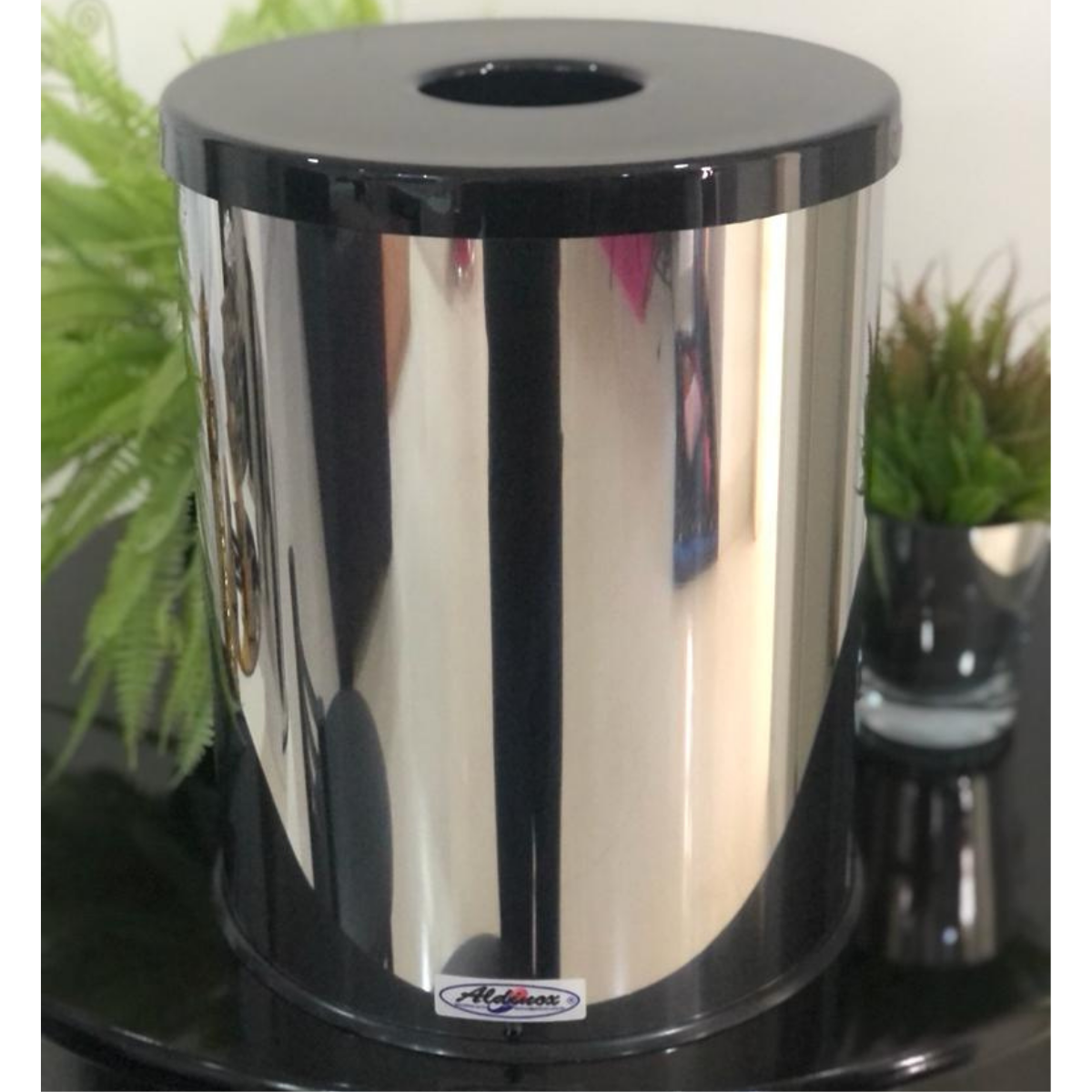 Lixeira Inox Para Lavabo Aro Anti Inseto Hole Trash 15L