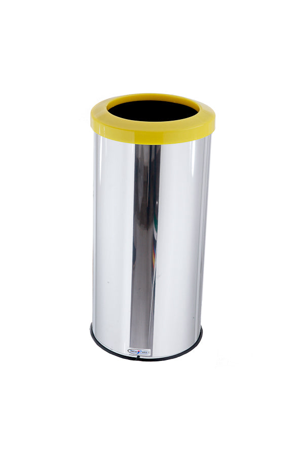 LIXEIRA INOX COM ARO PLASTICO CORES 24X50 25L MSP 602