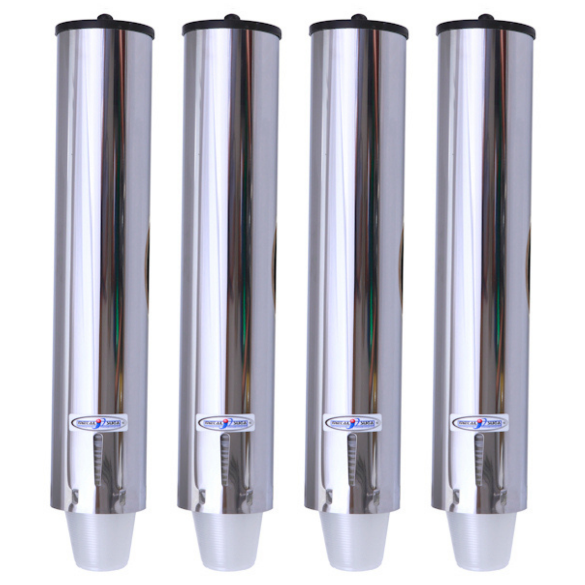 Kit 4 Dispensers Redondos 200ml Inox