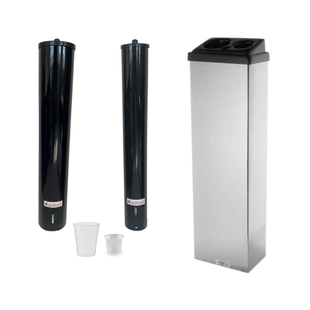 Kit 1 Coletor Conjugado Água e Café + 1 Dispenser Esmaltado Preto 200ML + 1 Dispenser 50ML