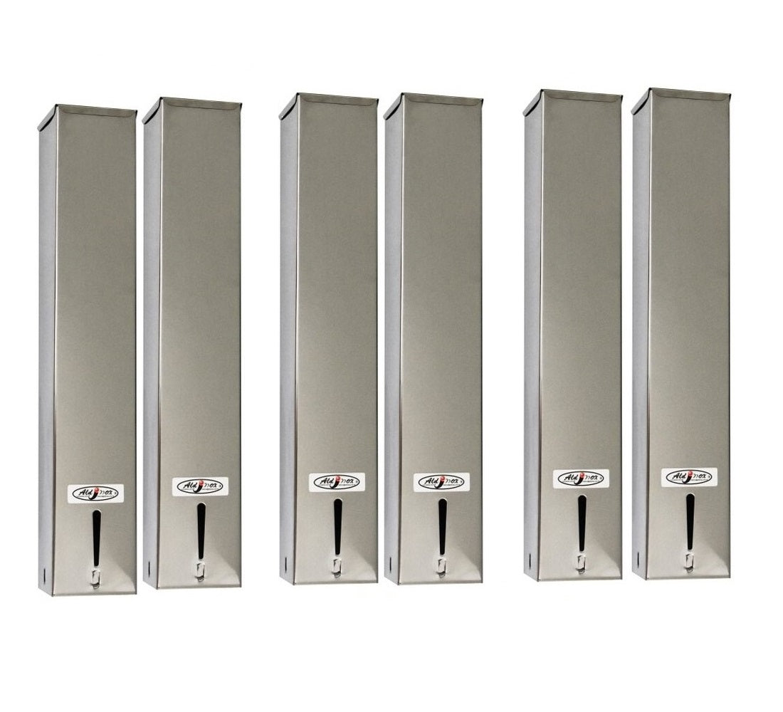 Kit 6 Dispensers Quadrado 200ml Inox