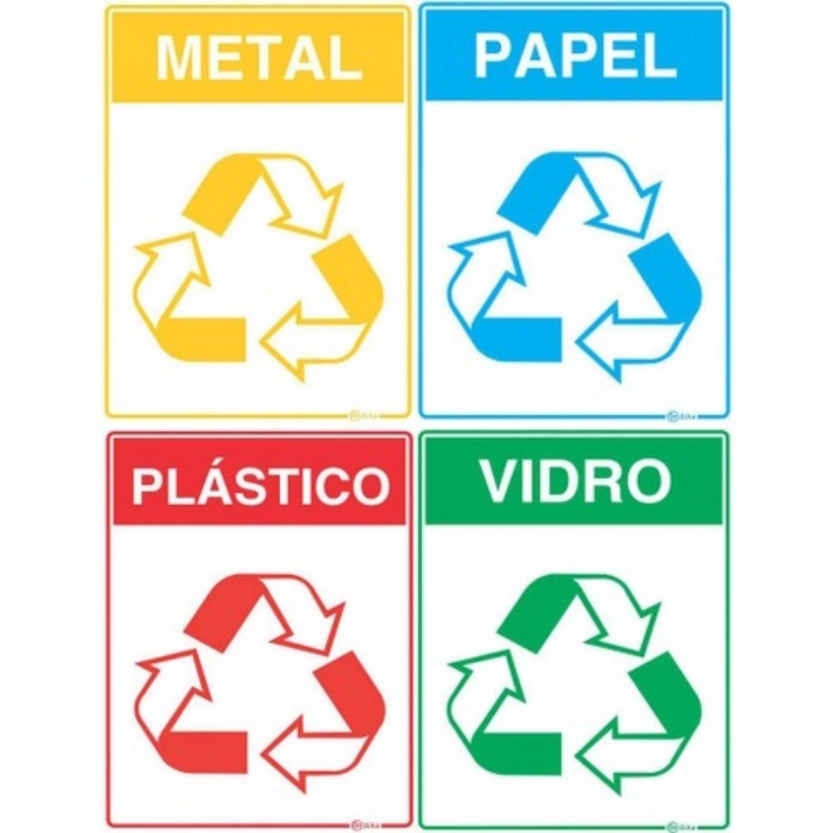 Kit Lixeira Coleta Seletiva Educacional 30 Litros