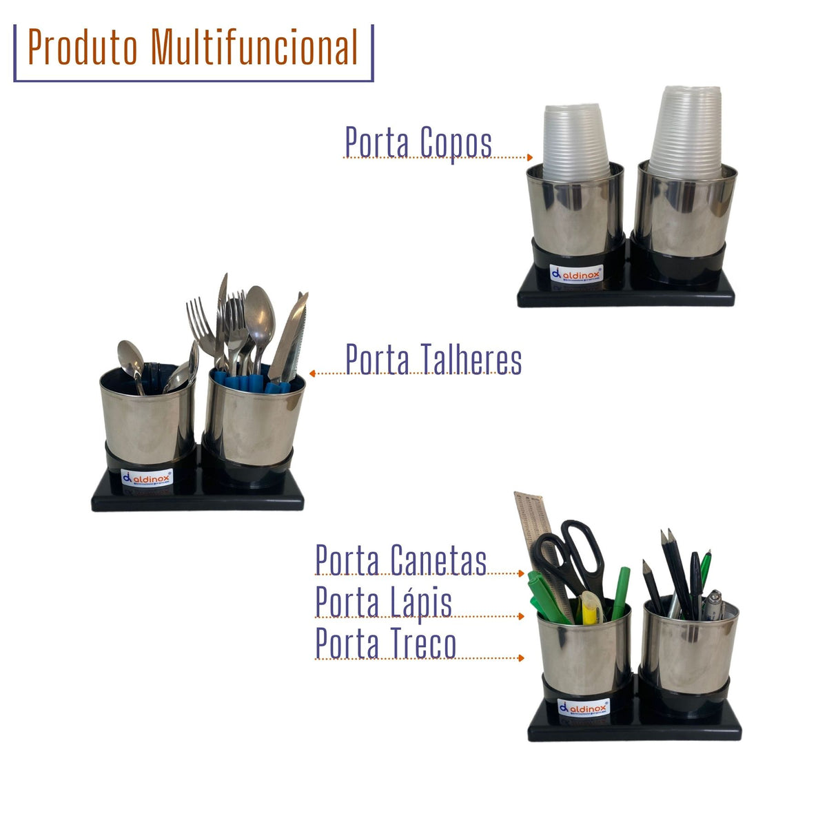 Porta Copo / Caneta / Treco AG/AG PP Inox MSP 818