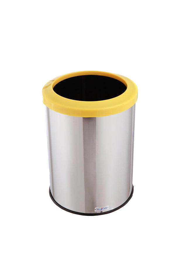 LIXEIRA INOX COM ARO PLASTICO CORES 30x40 30L MSP 605