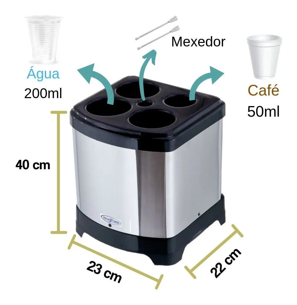 Coletor Copo Descartável Quadrado 20L
