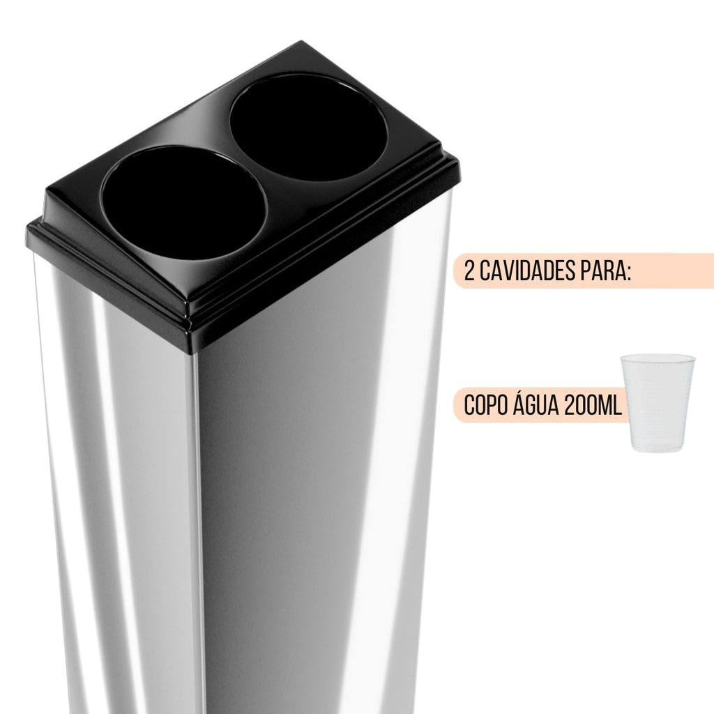 Coletor Copo Descartável Conjugado Inox Água 200ml