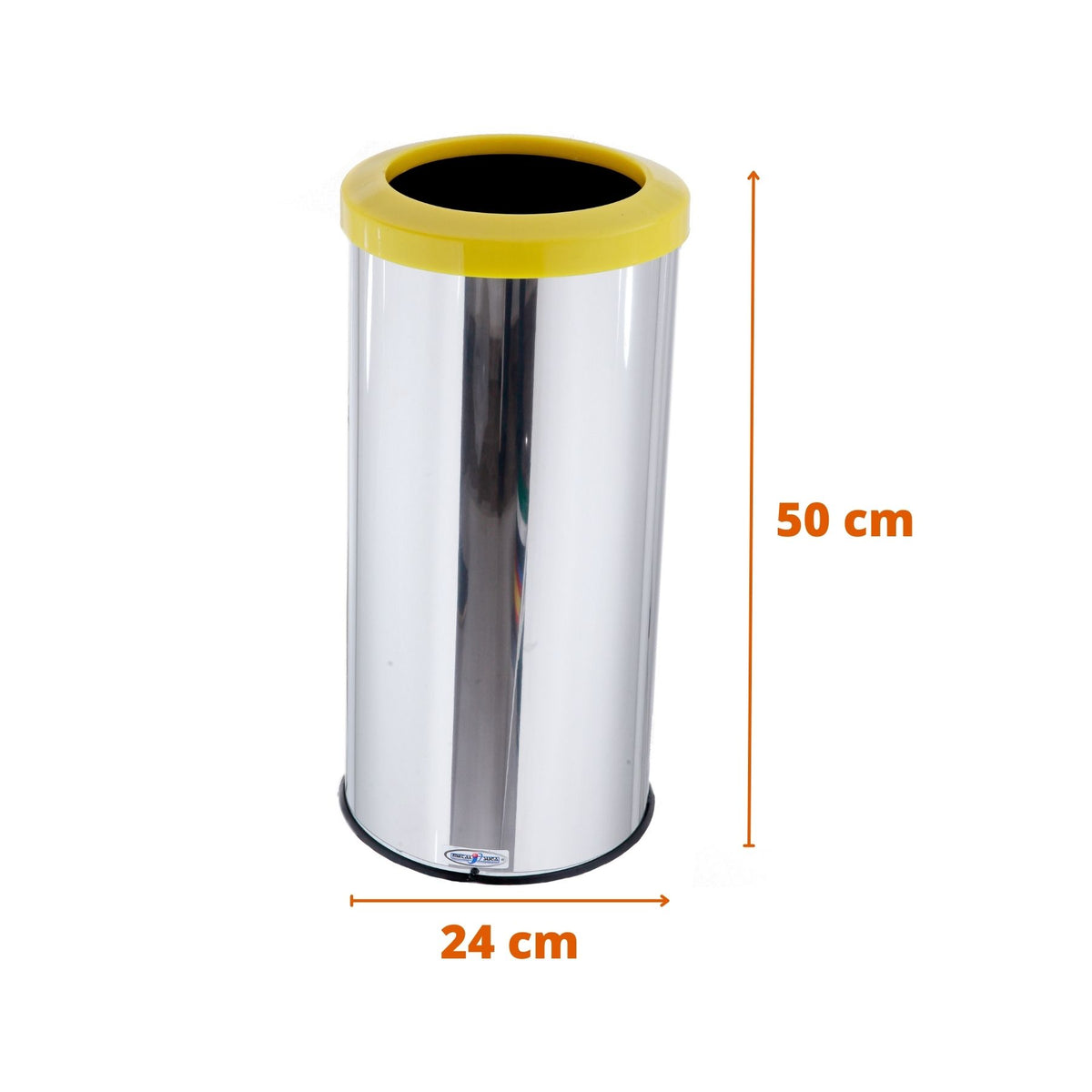 LIXEIRA INOX COM ARO PLASTICO CORES 24X50 25L MSP 602