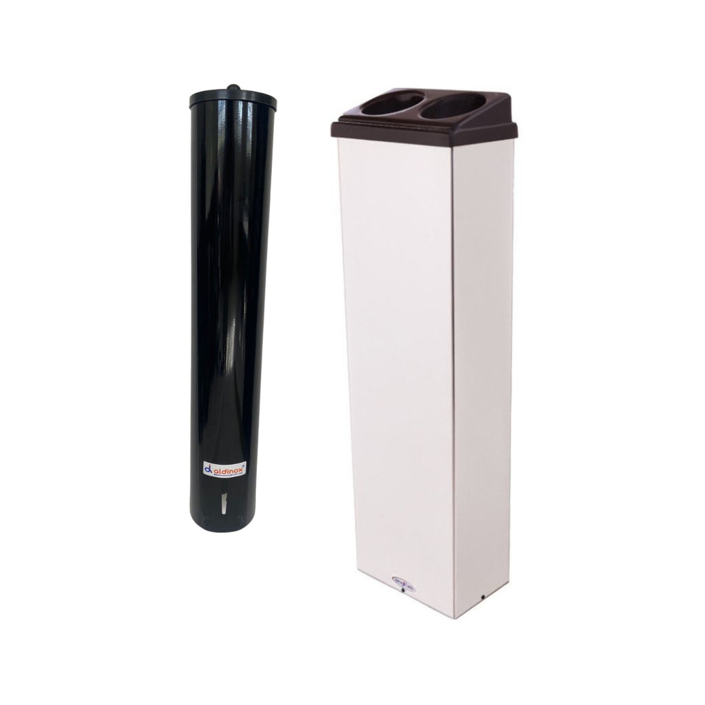 Kit 1 Coletor Conjugado Água + 1 Dispenser Esmaltado Preto 200ML