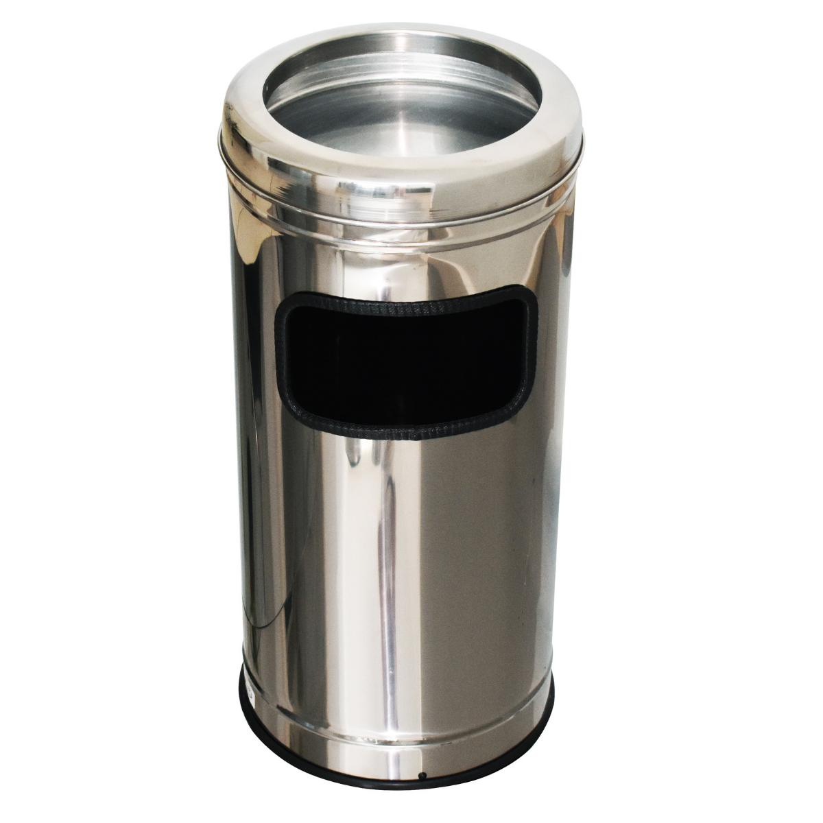 Lixeira Cinzeiro Inox C/ Aro Inox 24CMX25L