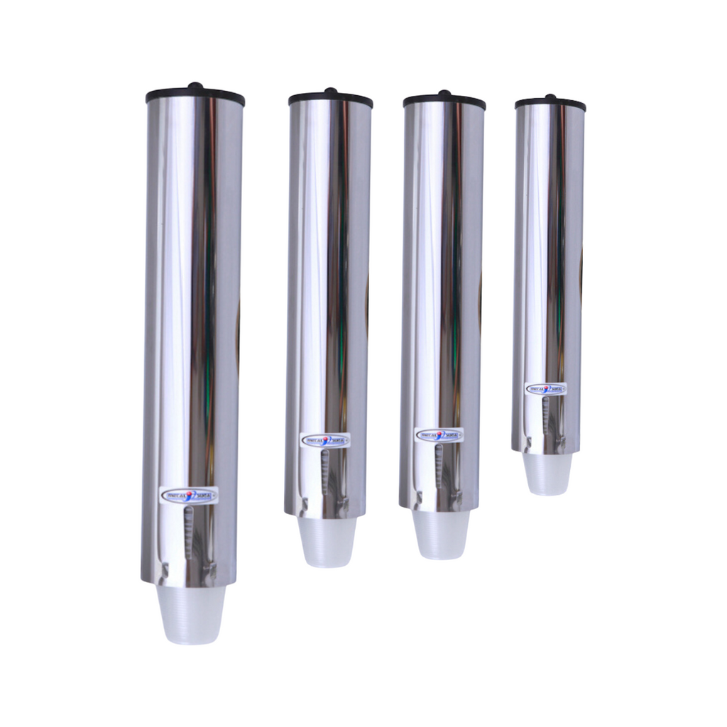 Kit 1 Dispenser Redondo 200ml Inox + 1 Dispenser Redondo 400ml Inox + 2 Dispensers Redondo 300ml Inox