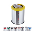 Lixeira Redonda Flip Top Aro Plástico Miolo Inox 20L