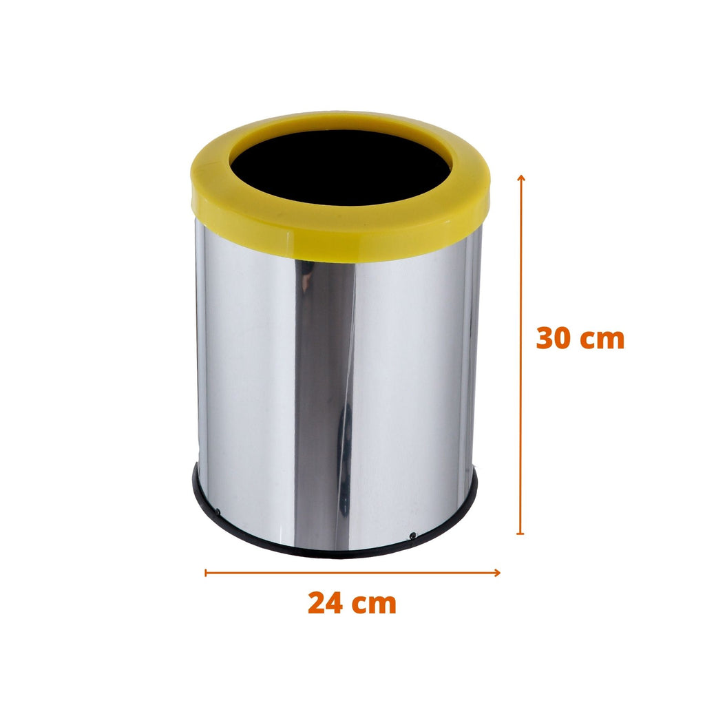 LIXEIRA INOX COM ARO ESMALTADO CORES 24X30 15L MSP 614