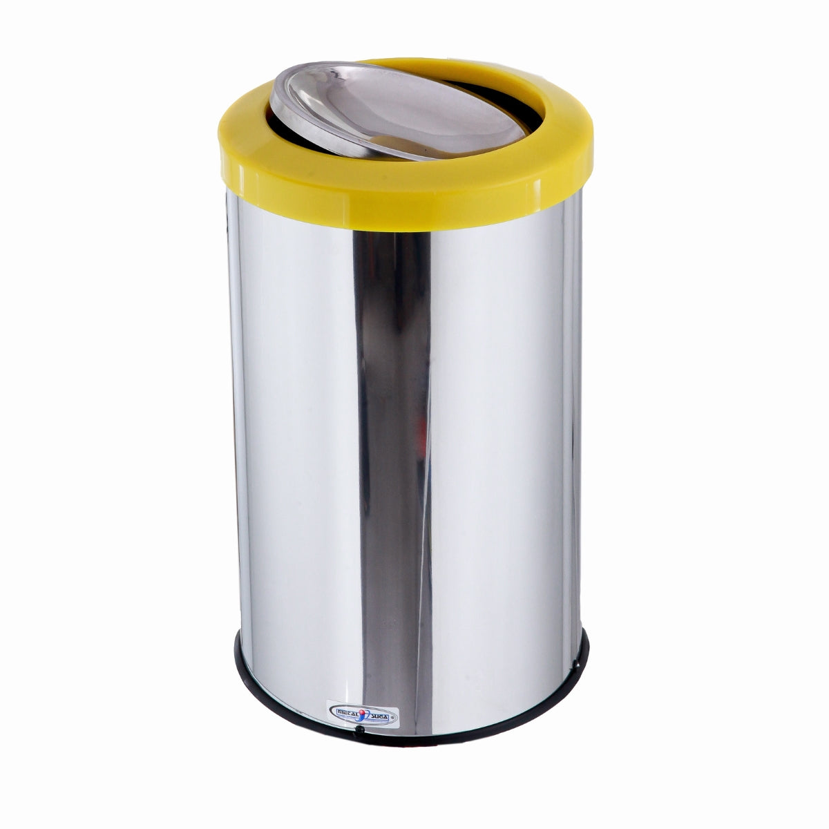 Lixeira Redonda Flip Top Aro Plástico Miolo Inox 20L