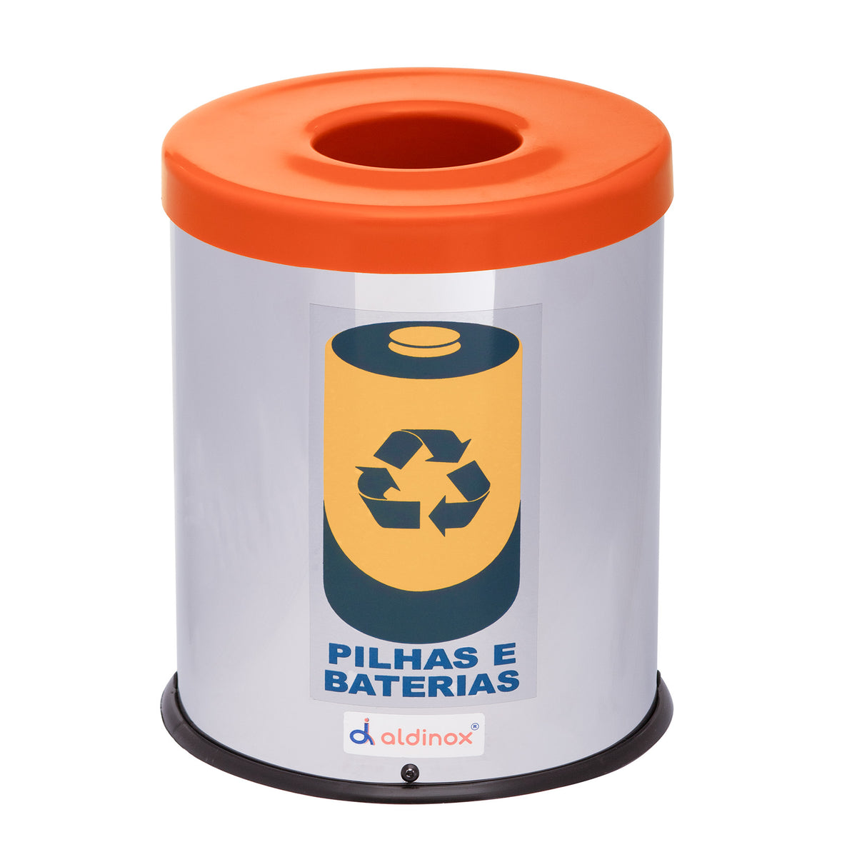 Lixeira Coleta Seletiva de Pilha Esmaltada Tampa Plástica 5L