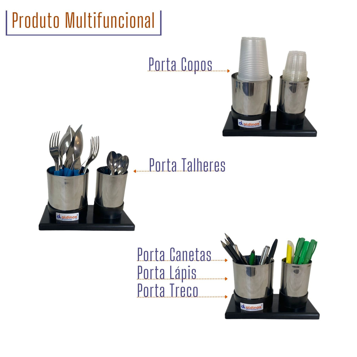 Porta Copo / Caneta / Treco AG/CF PP Inox MSP 817