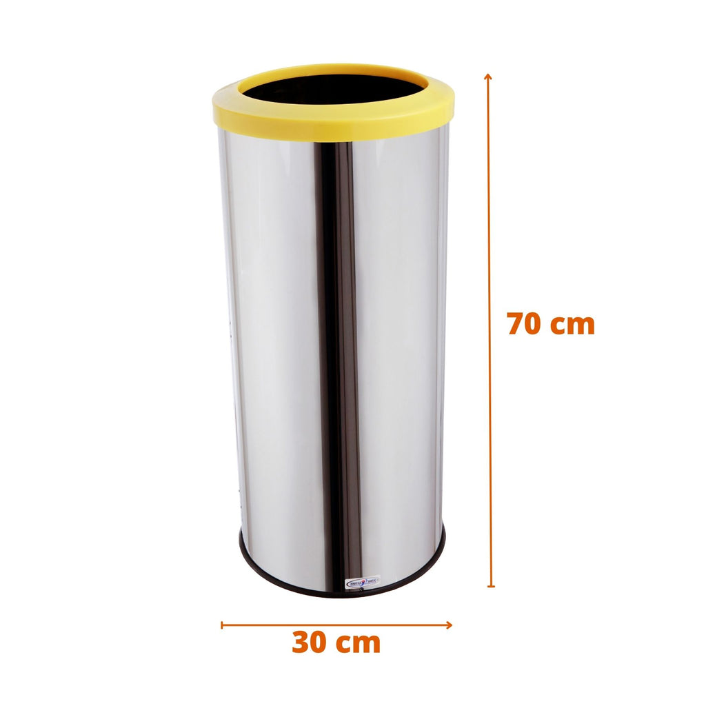 LIXEIRA INOX COM ARO ESMALTADO CORES 30X70 50L MSP 621