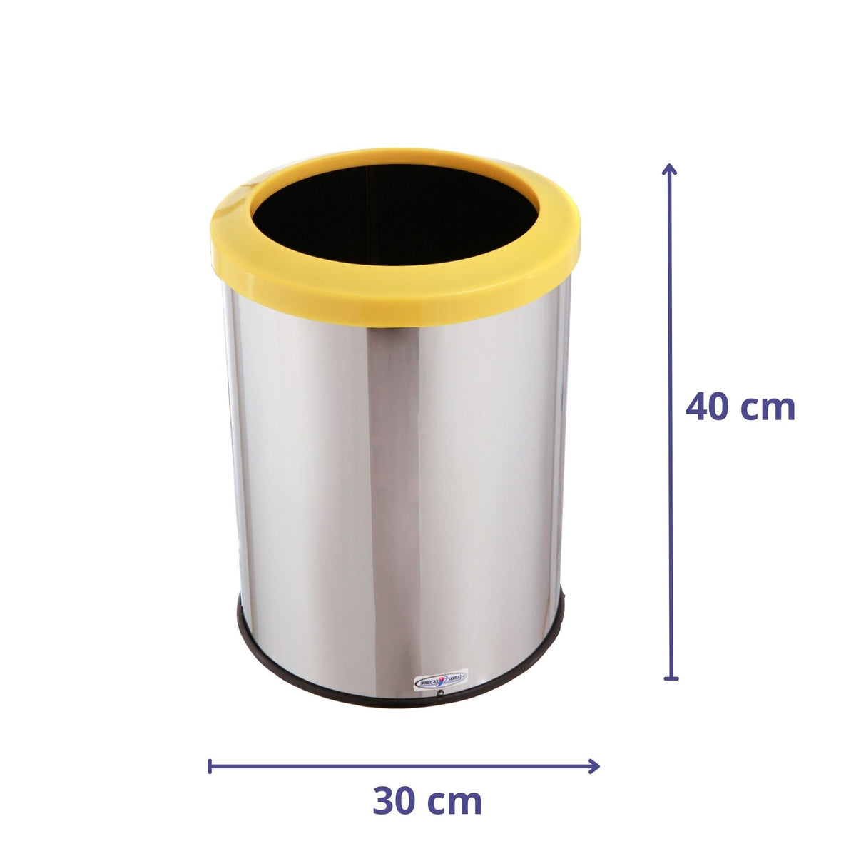 LIXEIRA INOX COM ARO ESMALTADO CORES 30X40 30L MSP 619