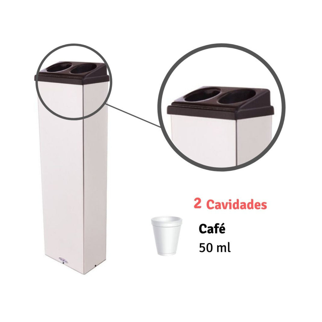 Kit 1 Coletor Conjugado Café + 1 Dispenser Esmaltado Preto 50ML