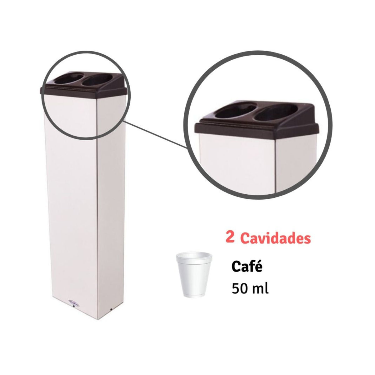 Kit 1 Coletor Conjugado Café + 1 Dispenser Esmaltado Preto 50ML