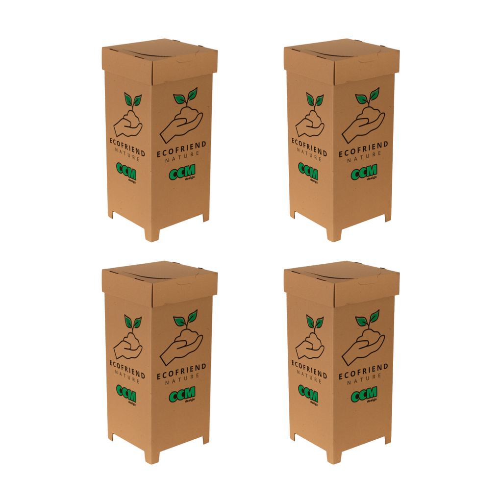 Kit 4 Lixeira Descartável De Papelão