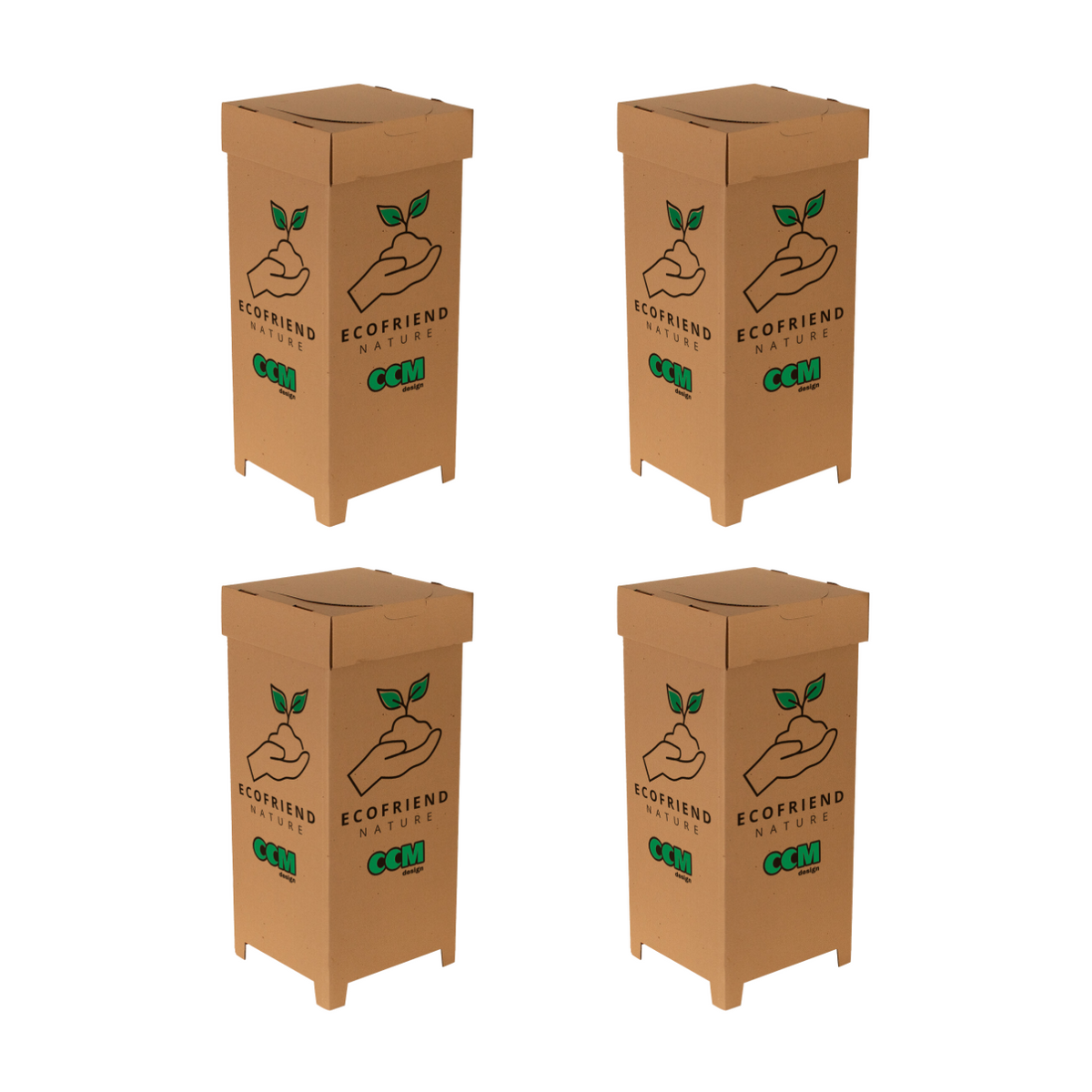 Kit 4 Lixeira Descartável De Papelão