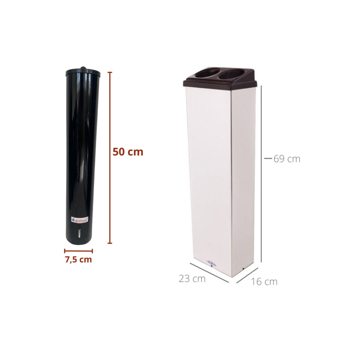 Kit 1 Coletor Conjugado Água + 1 Dispenser Esmaltado Preto 200ML