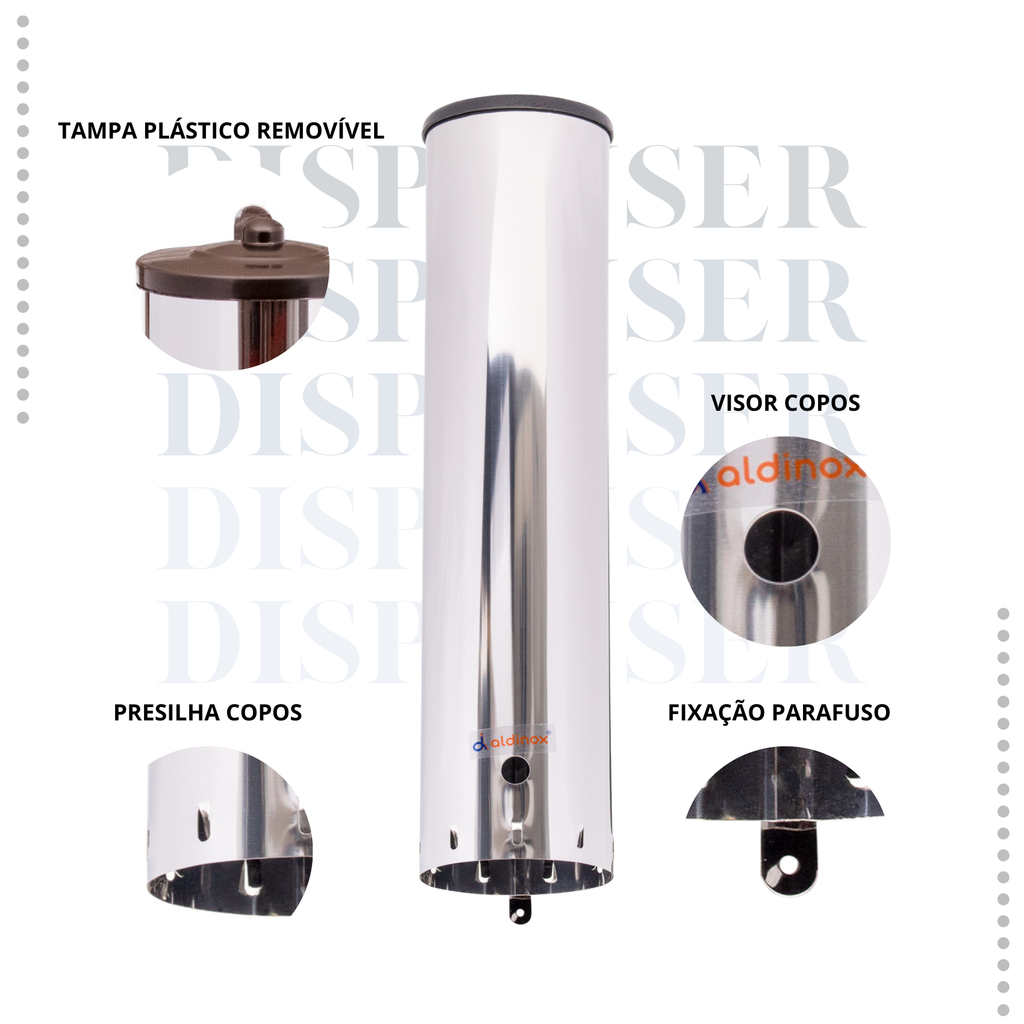 Dispenser Redondo Inox Café 50ML