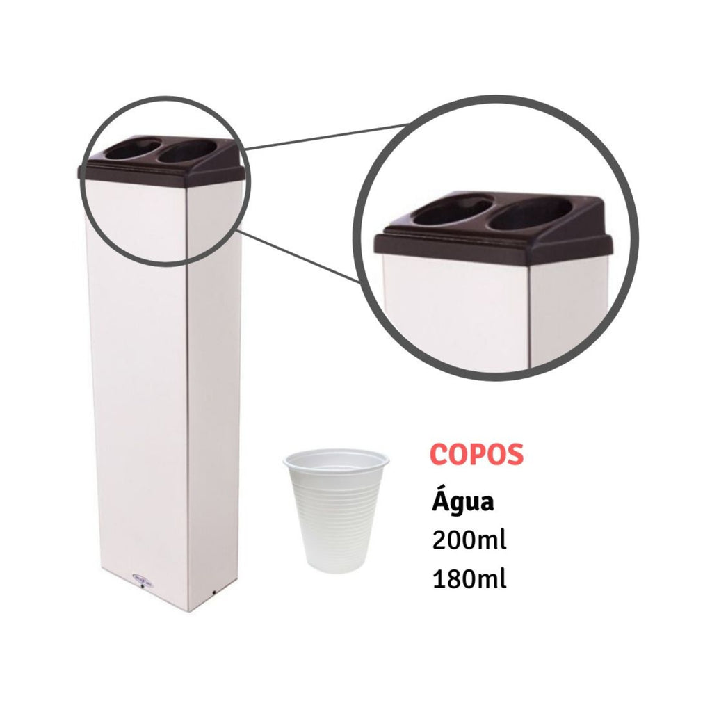 Kit 1 Coletor Conjugado Água + 1 Dispenser Esmaltado Preto 200ML
