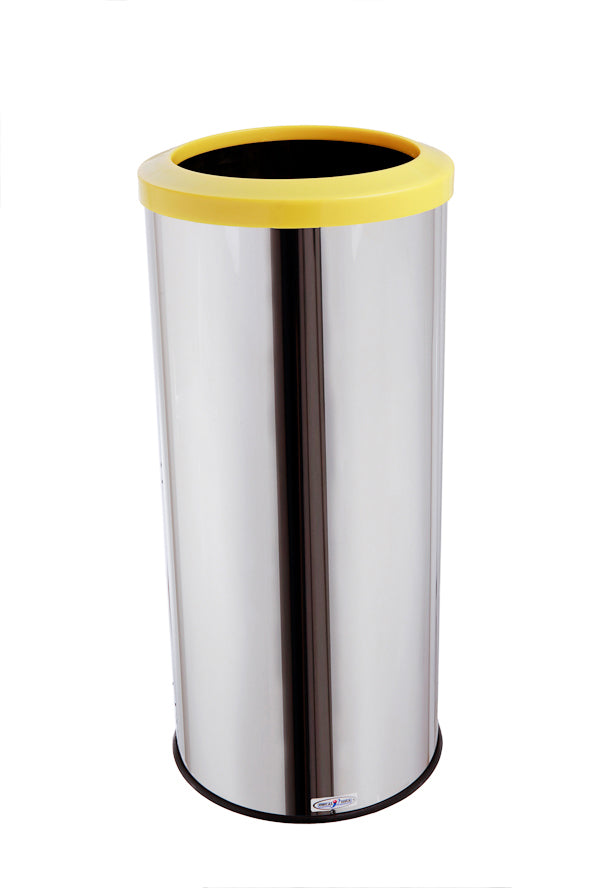 LIXEIRA INOX COM ARO PLASTICO CORES 30x70 50L MSP 607