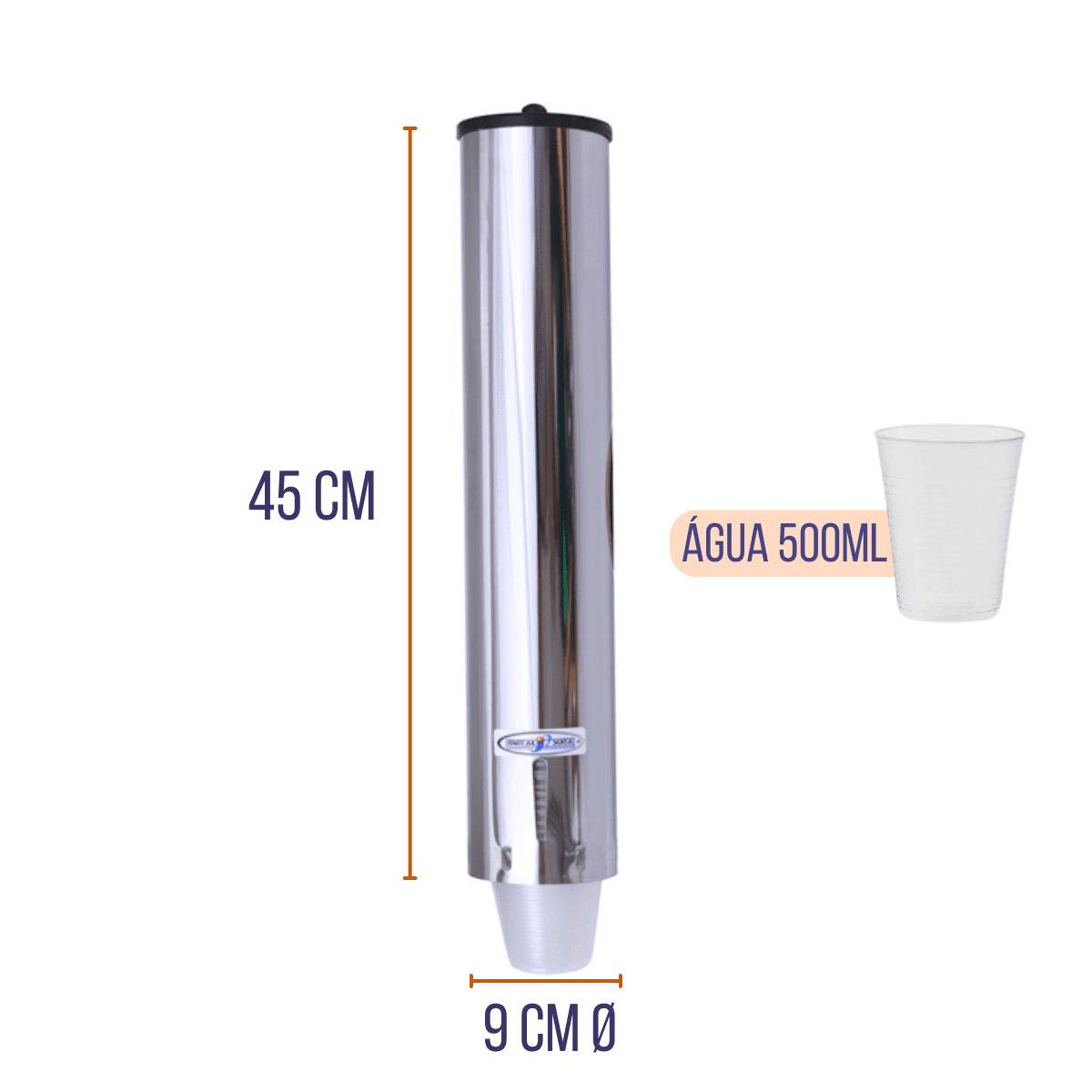 Kit Dispenser Redondo 300/400/500ml Inox