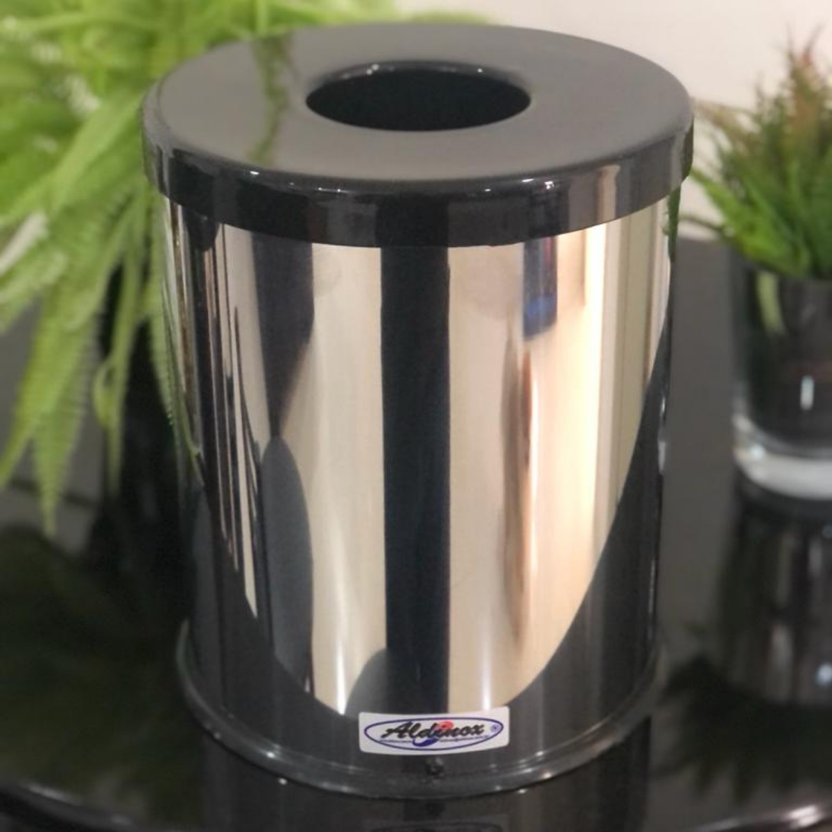 Lixeira Inox Para Lavabo Aro Anti Inseto Hole Trash 5L