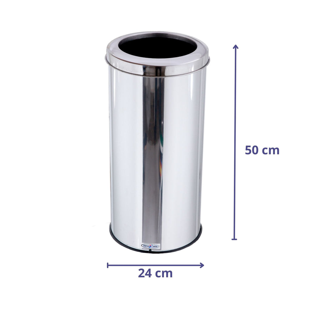 LIXEIRA INOX COM ARO INOX 24X50 25L MSP 704