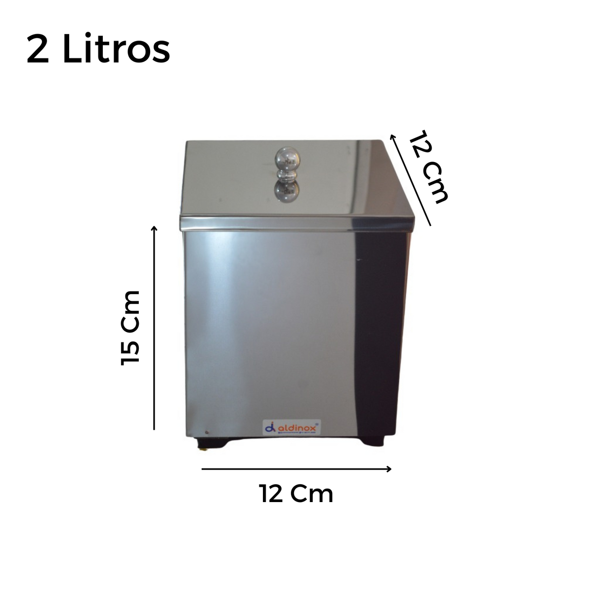 Lixeira Lavabo Quadrada 12x12x15cm - 2 Litros