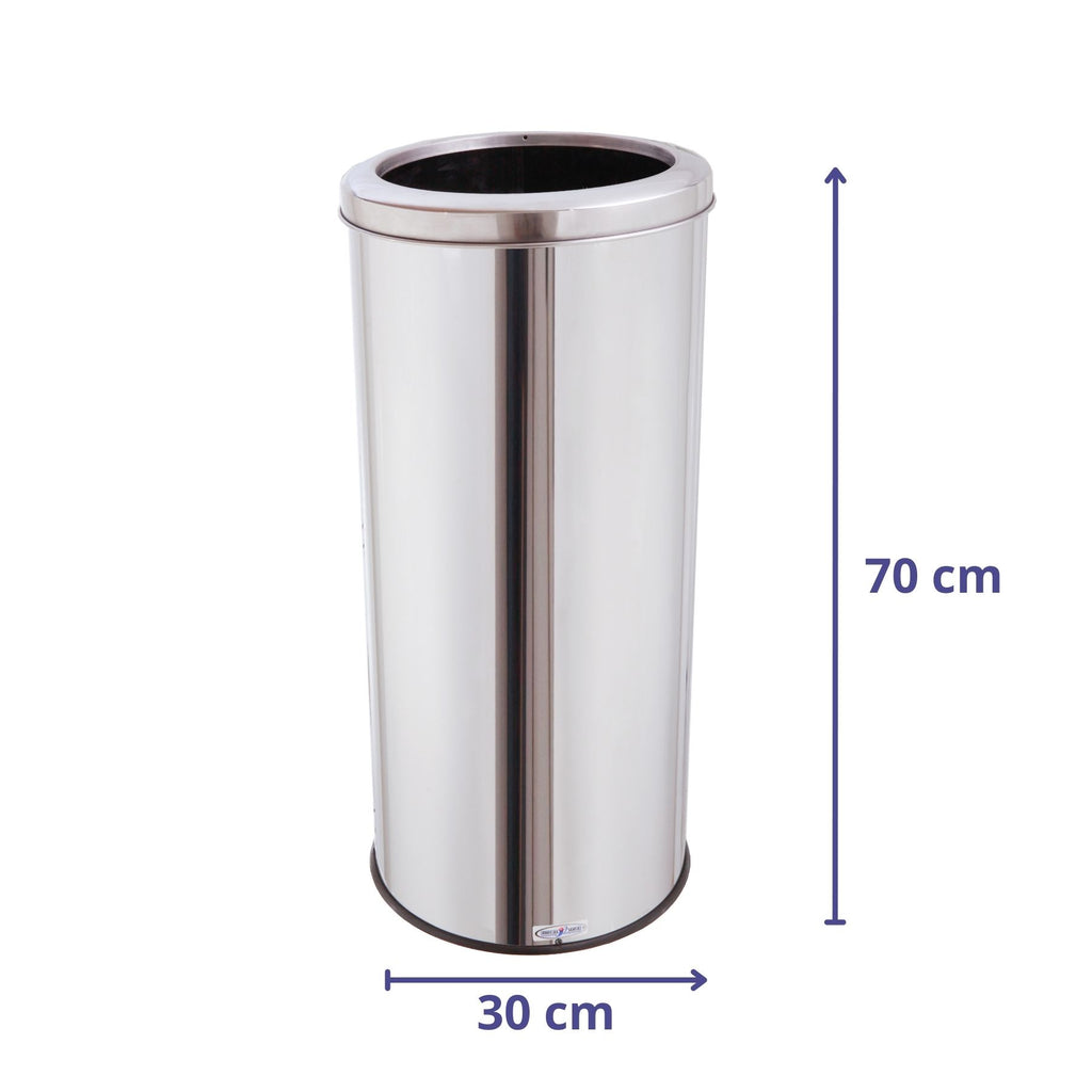LIXEIRA INOX COM ARO INOX 30X70 50L MSP 709