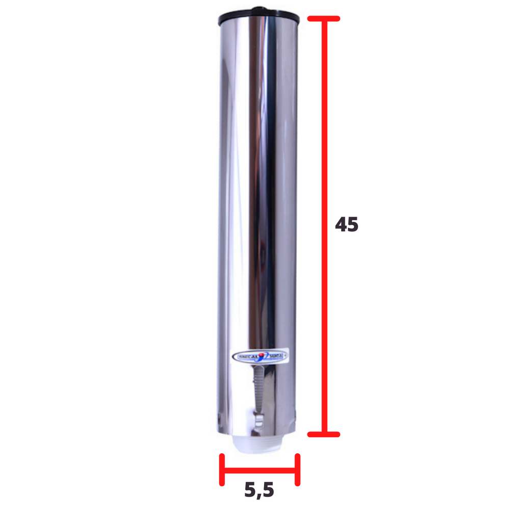 Kit Dispenser Redondo Inox Café 50ML + Coletor Inox Individual Café