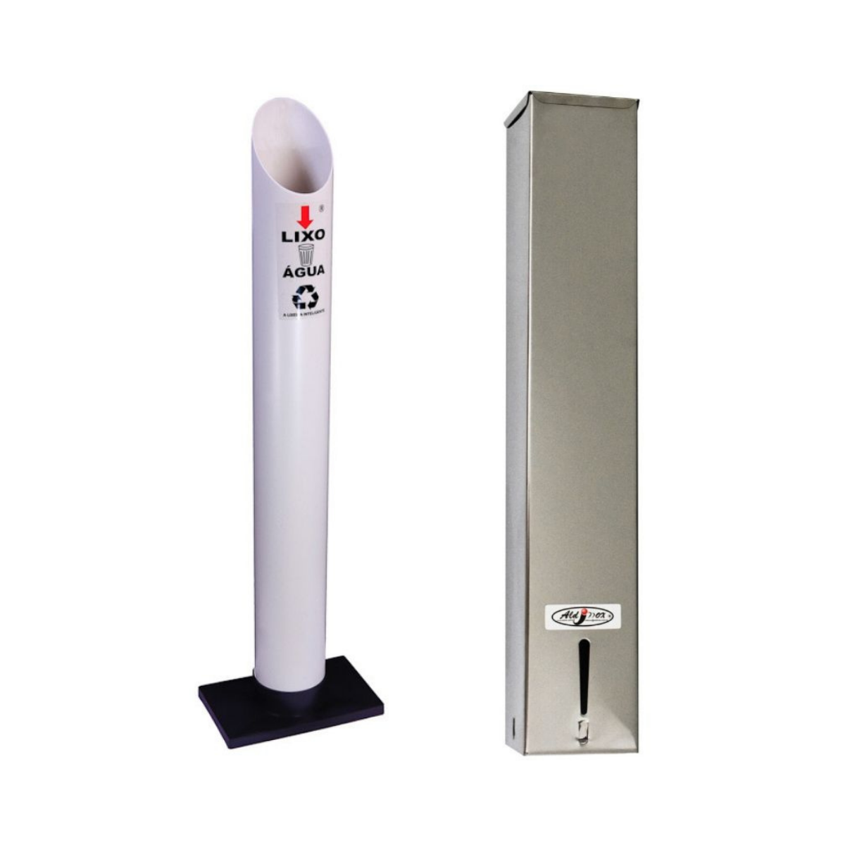 Kit 1 Coletor Individual Água PVC + 1 Dispenser Quadrado Água 200ml Inox