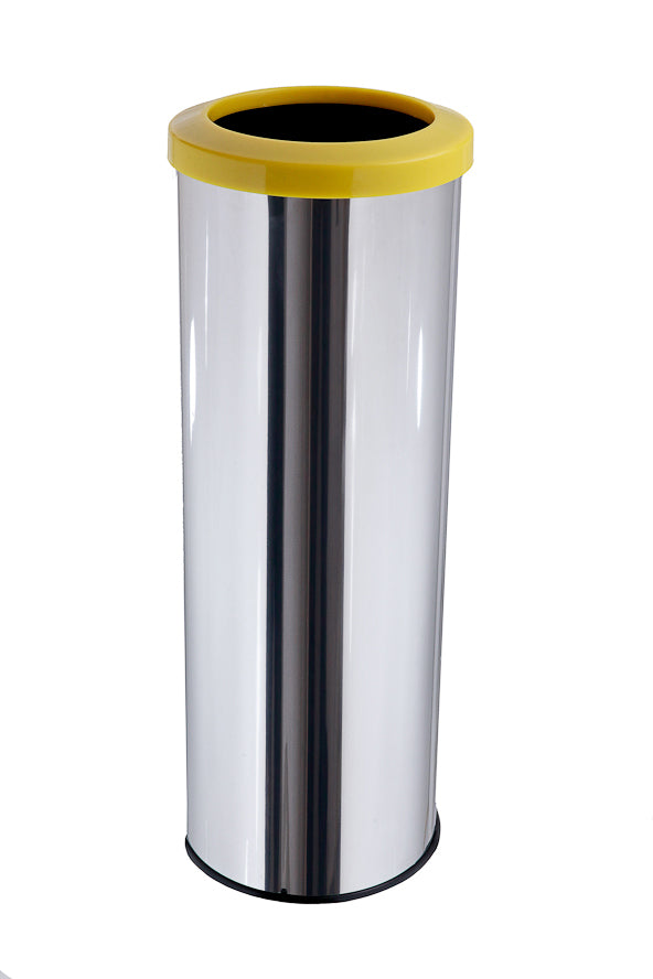 LIXEIRA INOX COM ARO ESMALTADO CORES 24X70 30L MSP 617