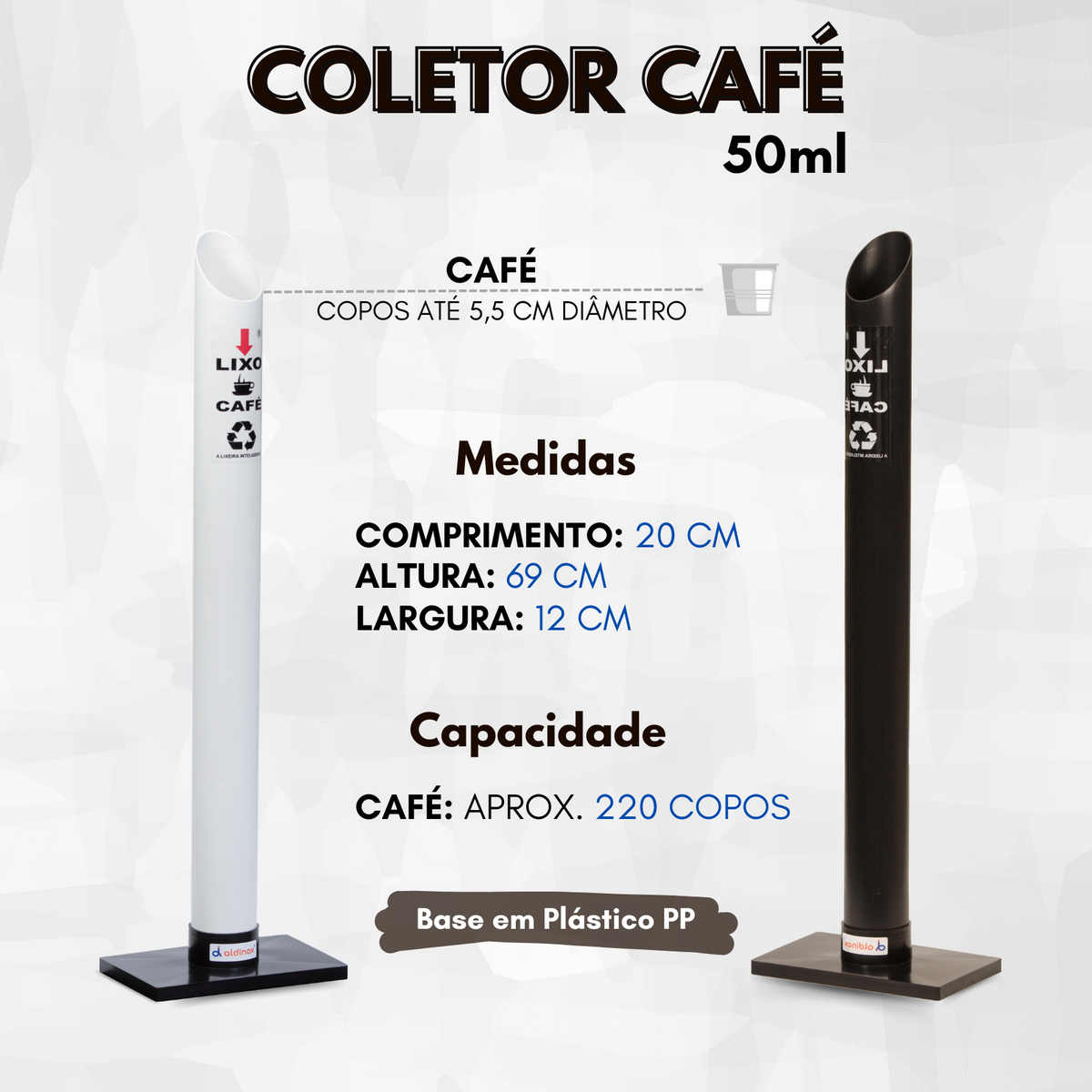 Coletor Copo Descartável Individual Café 50ml