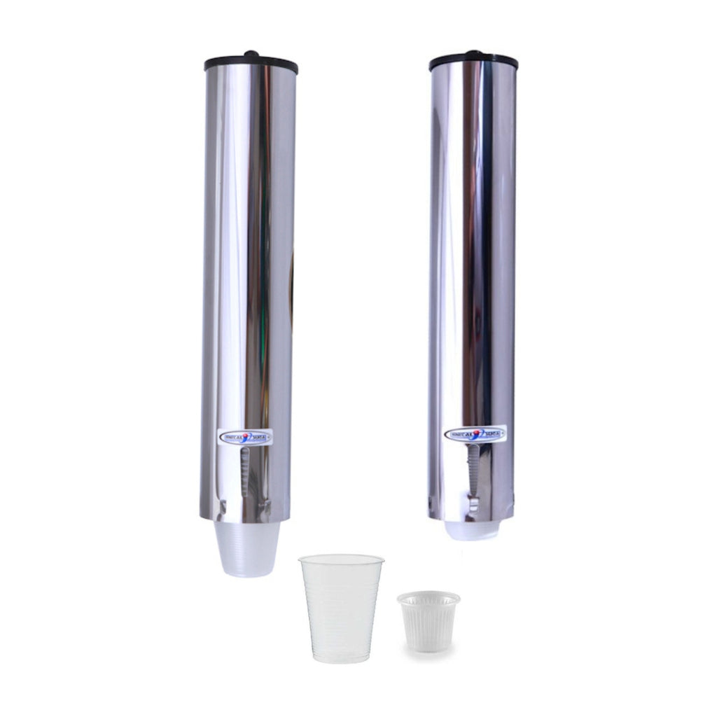 Kit 1 Dispenser Redondo 200ml Inox + 1 Dispenser Redondo 50ml Inox