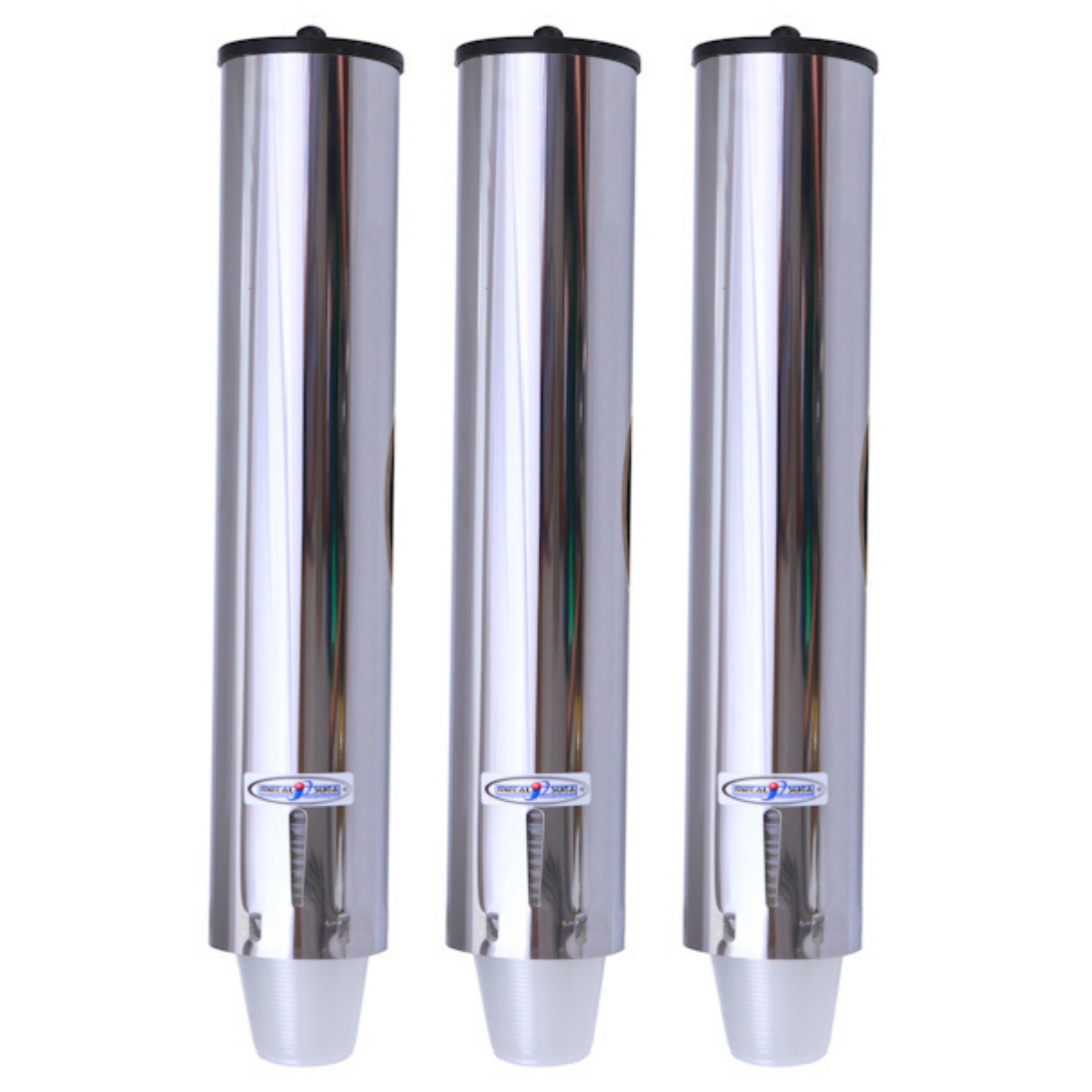 Kit 3 Dispensers Redondos 200ml Inox
