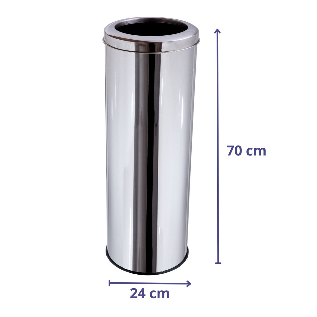 LIXEIRA INOX COM ARO INOX 24X70 30L MSP 705