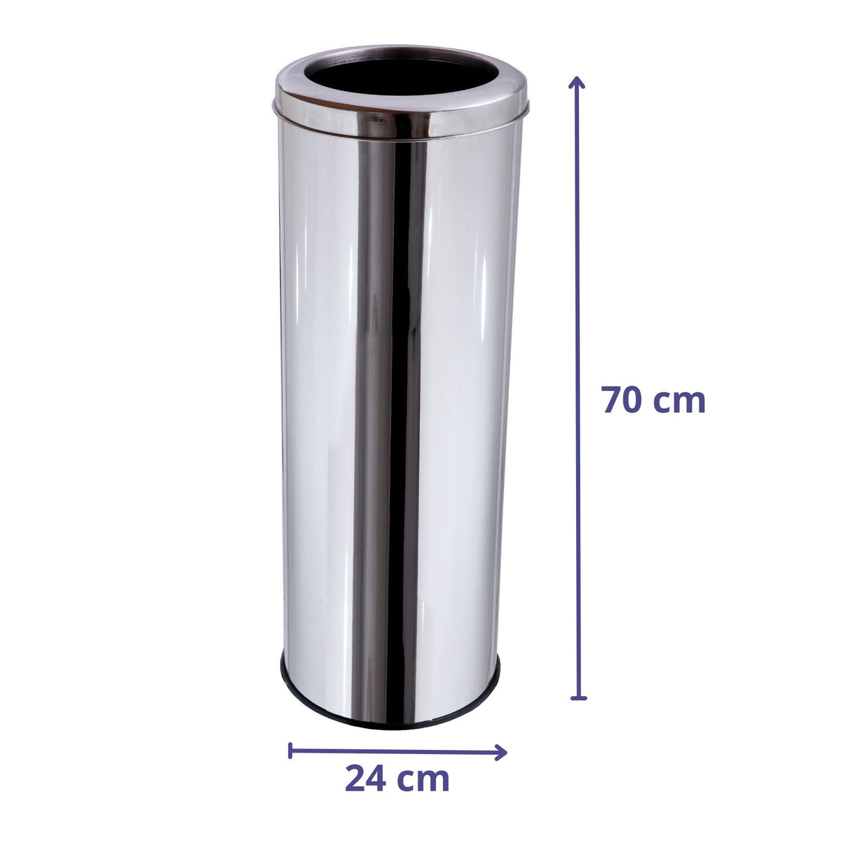 LIXEIRA INOX COM ARO INOX 24X70 30L MSP 705