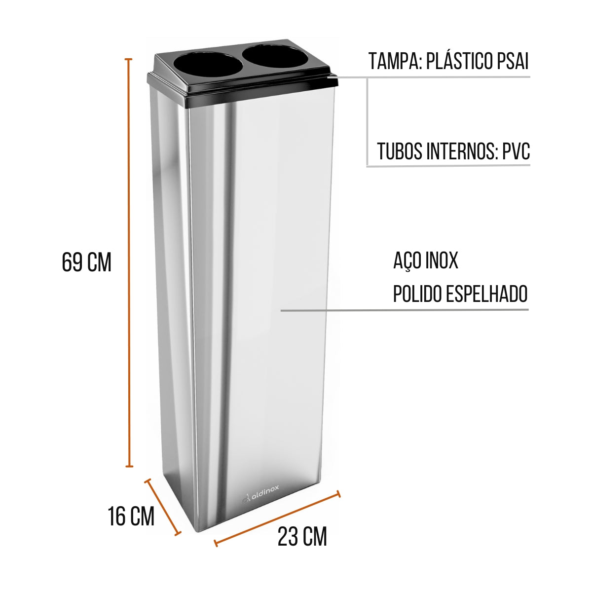 Coletor Copo Descartável Conjugado Inox Água 200ml