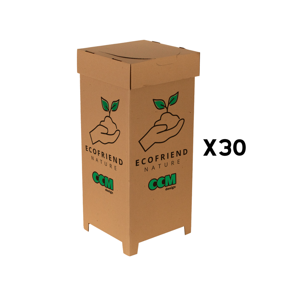 Kit 30 Lixeira Descartável De Papelão