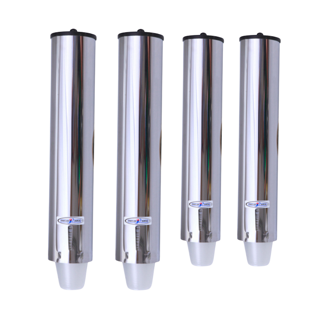 Kit 2 Dispensers Redondos 300ml Inox + 2 Dispensers Redondos 400ml Inox
