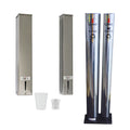 Kit Dispenser Quadrado Inox Água 200ml + Café 50ml + Coletor Inox Duplo Água e Café